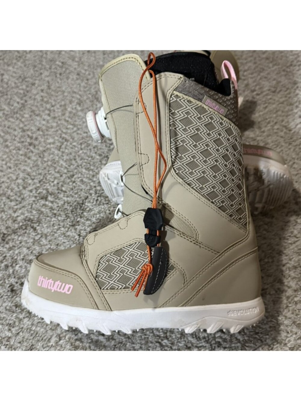 ThirtyTwo STW BOA Snowboard Boots Women's  Tan Pink White US 6.0 EU 36.5 Fall